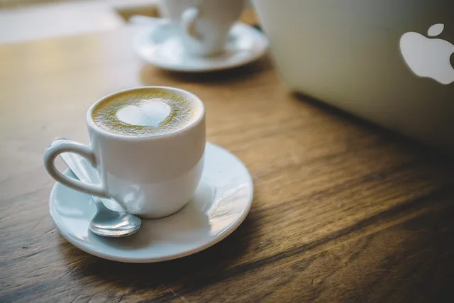 coffee, espresso, heart, latte, cappuccino, desk, macbook, laptop, brown computer, brown heart, brown coffee, brown laptop, brown desk, desk, desk, desk, desk, desk, laptop. Digital PR vs link building: what's the difference for UK brands?